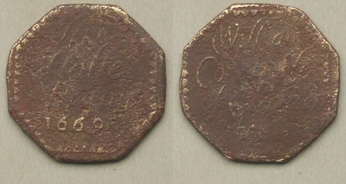 Cirencester Octagonal Halfpenny 1669 Cirencester Octagonal Halfpenny 1669